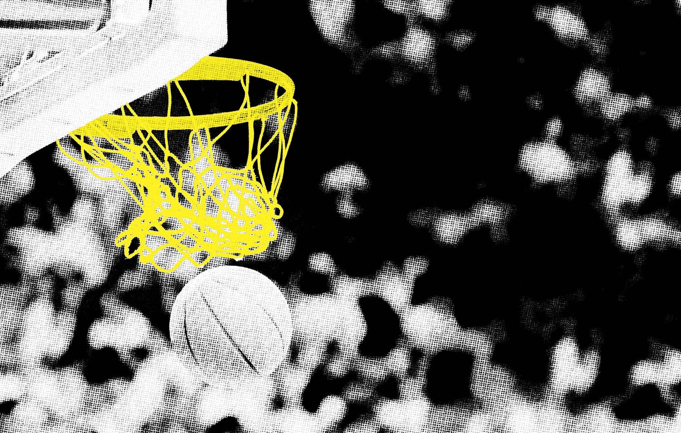 Image d'un panier de basket stylisé en jaune
